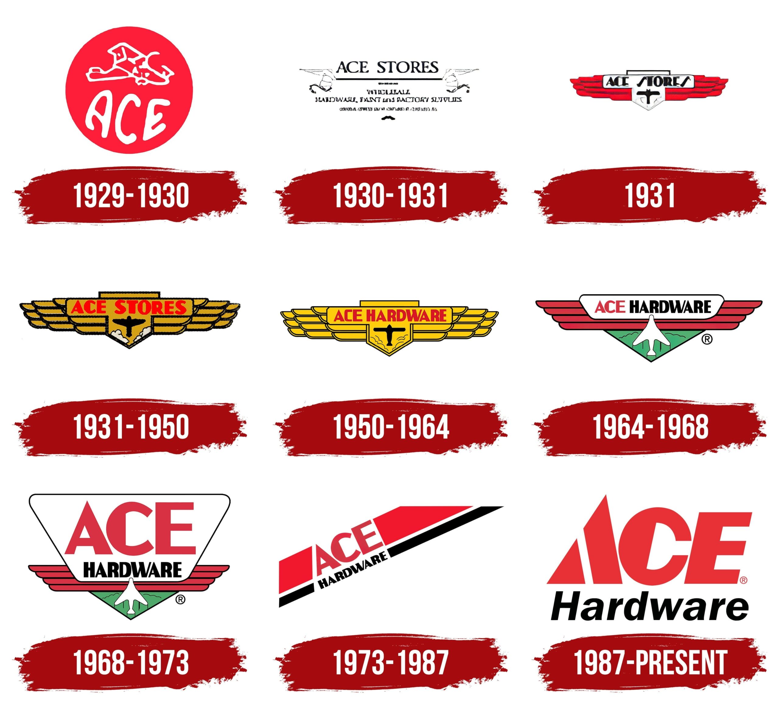 images of the Ace Hardware logo through the years