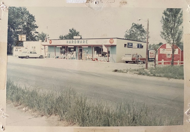 Vintage Spalding Hardware storefront at 215 Davison